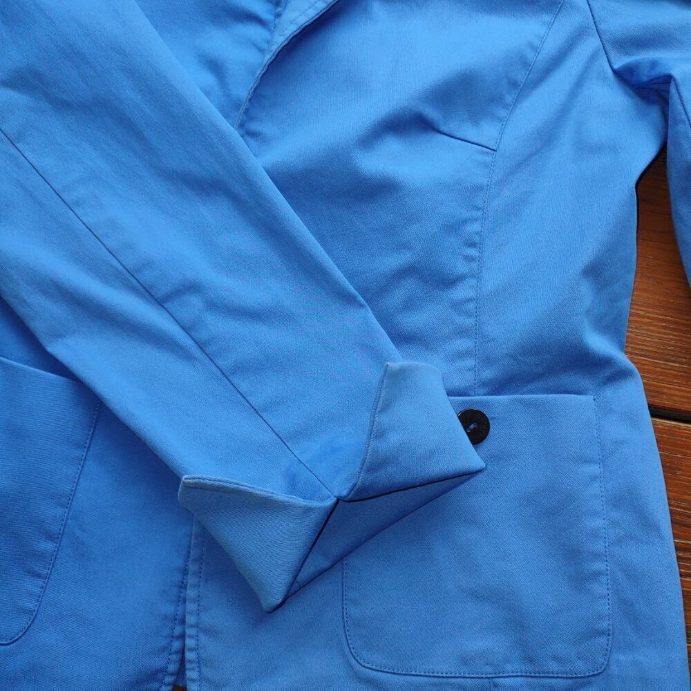 Nina McLemore Crop Trench Jacket Lightweight Size 8 Royal Blue Sporty Polish - Picture 3 of 7